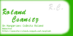 roland csanitz business card
