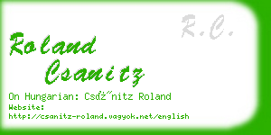 roland csanitz business card